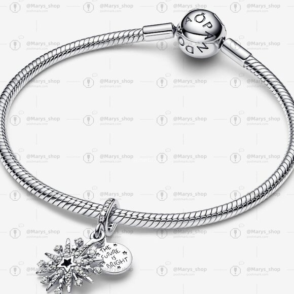 Pandora Sparkling Firework Double Dangle Charm - Picture 3 of 5